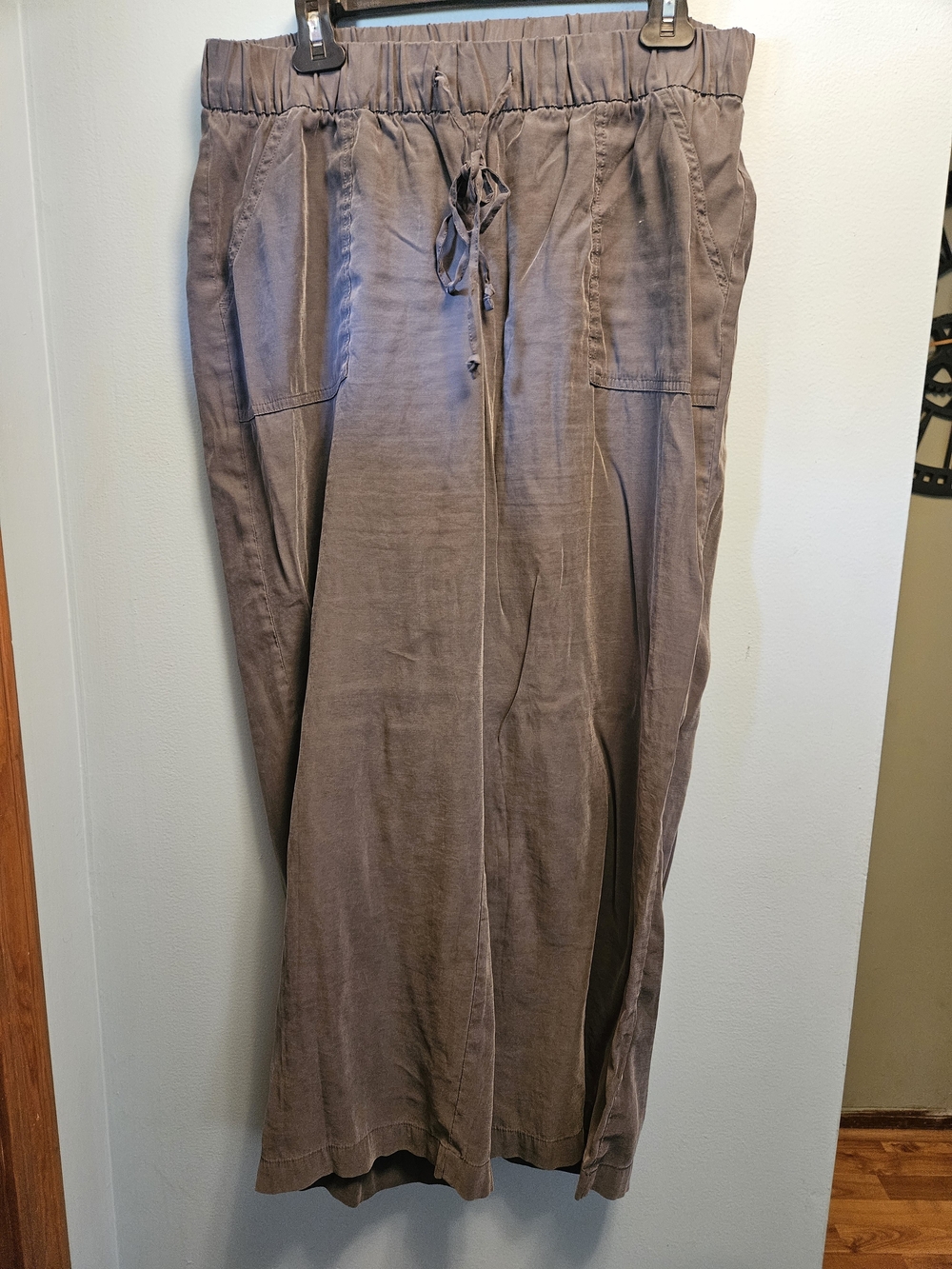 Isabel Maternity by Ingrid & Isabel Wide-Leg Drawstring Pants in Taupe
